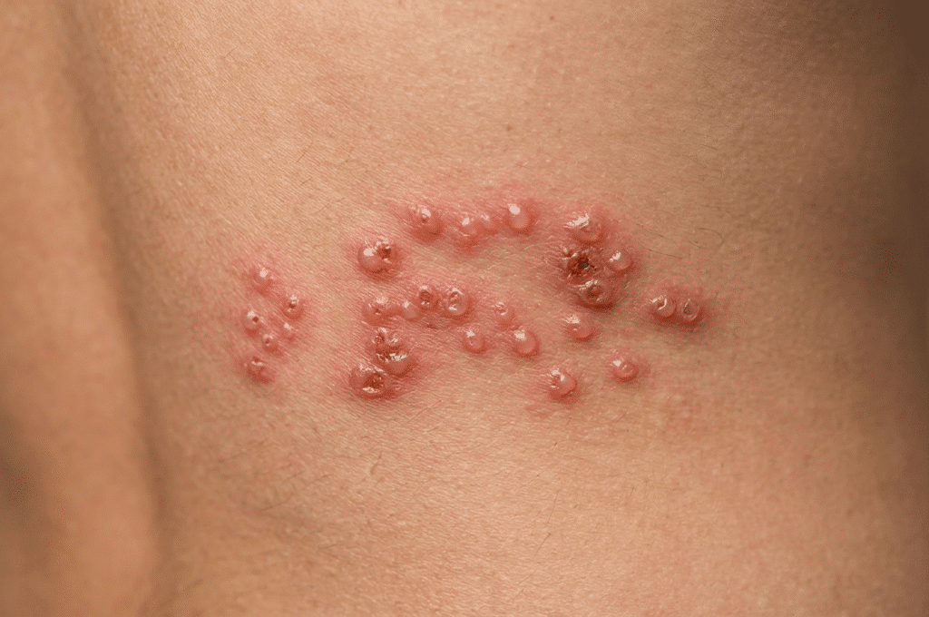 Gordelroos op de huid